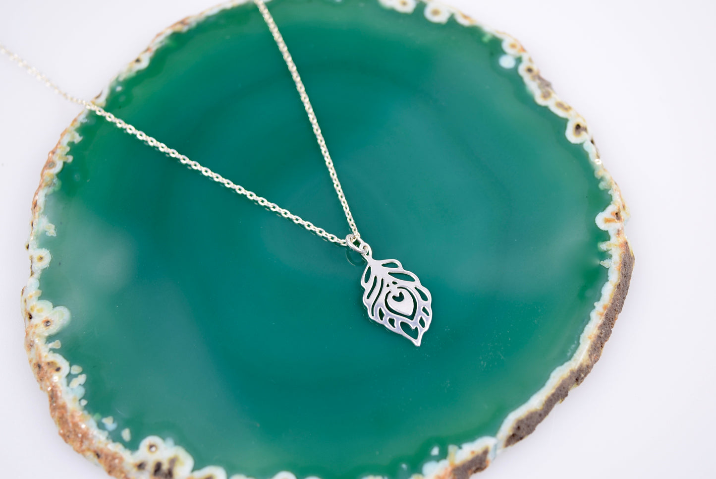 Kette echt Silber 925 Feder, Seligkeit, Symbol des Himmels, Paradiesvogel