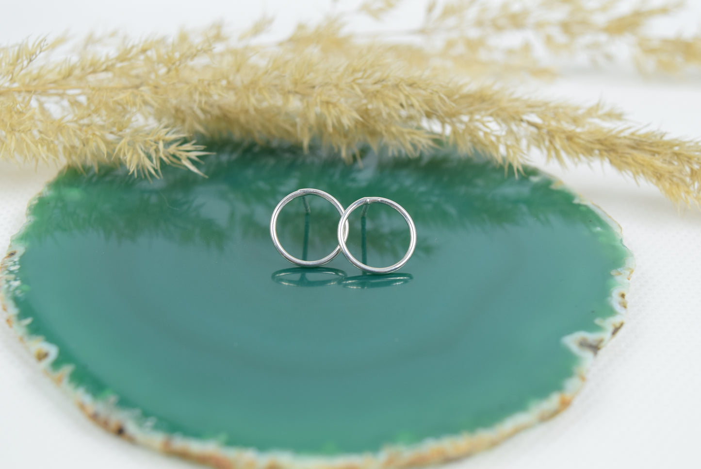 Circle Kreis Ohrstecker 925 Silberhandgefertigt, klein