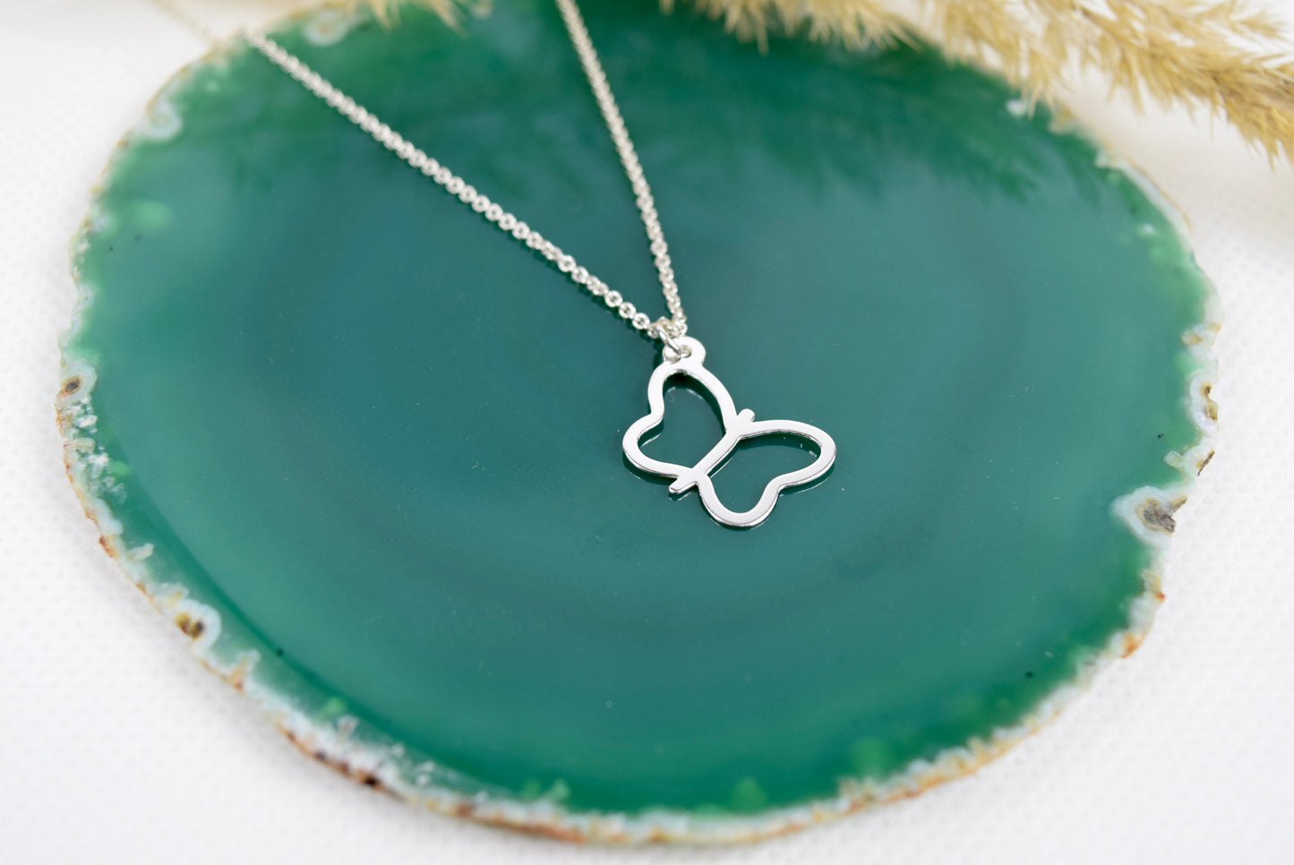 Kette echt Silber 925 Schmetterling, offener Schmetterling, Sommer, Auferstehung, Wandel, freie Seele