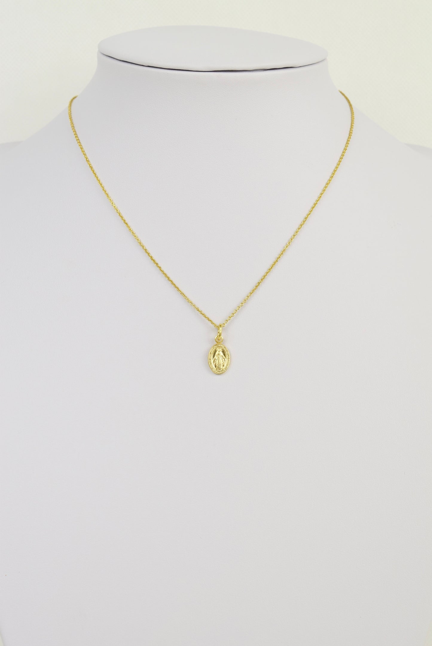 Kette Silber 925 vergoldet Wundertätige Medaille, heilige Maria, Mantra, Medaillon, Talisman, Schutzpatron