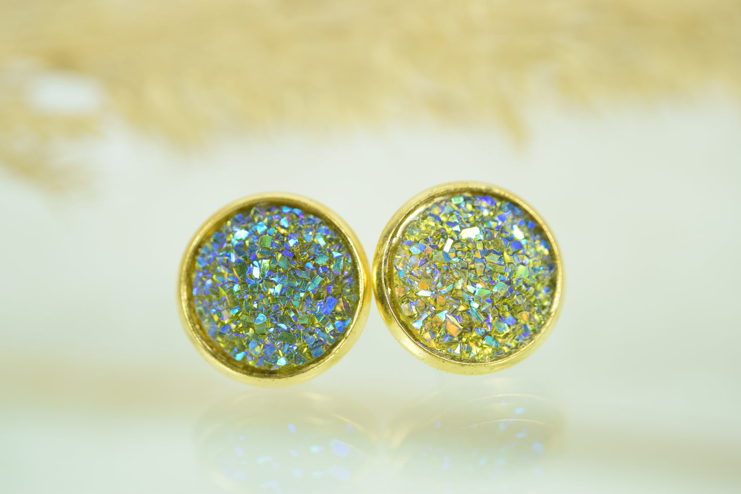 Ohrstecker Gold Mineral Look changierend