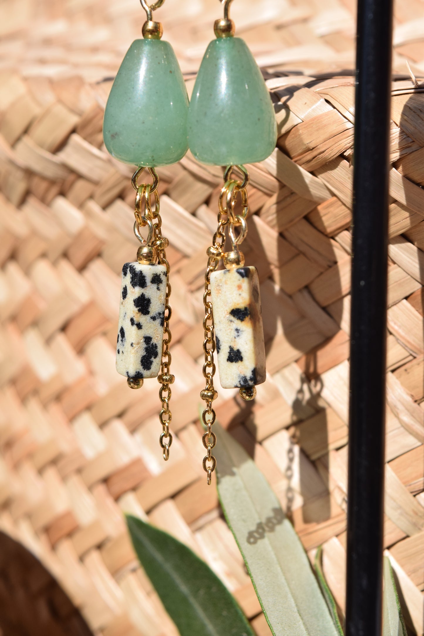 Ohrhänger Ibiza Tienda mit Edelstahl Creole vergoldet 24Karat