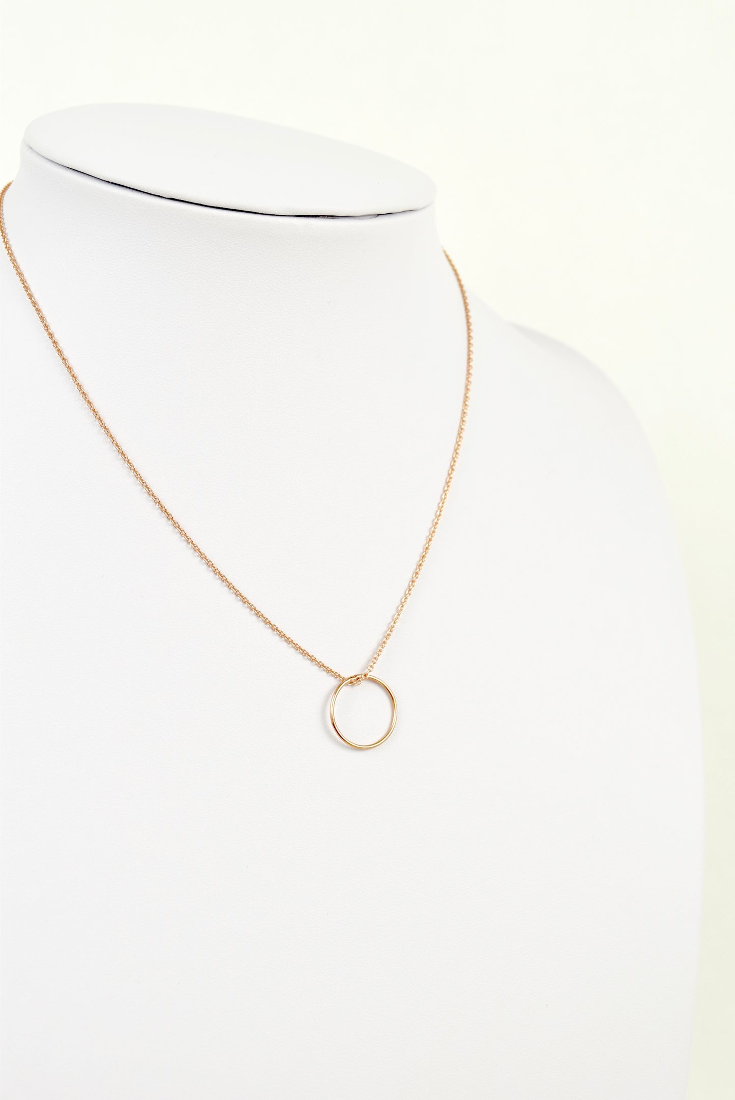 Kette 925 Silber rosévergoldet, kleiner Kreis Anhänger, offener Ring, Unendlichkeit, Vollkommenheit, Kreis Anhänger