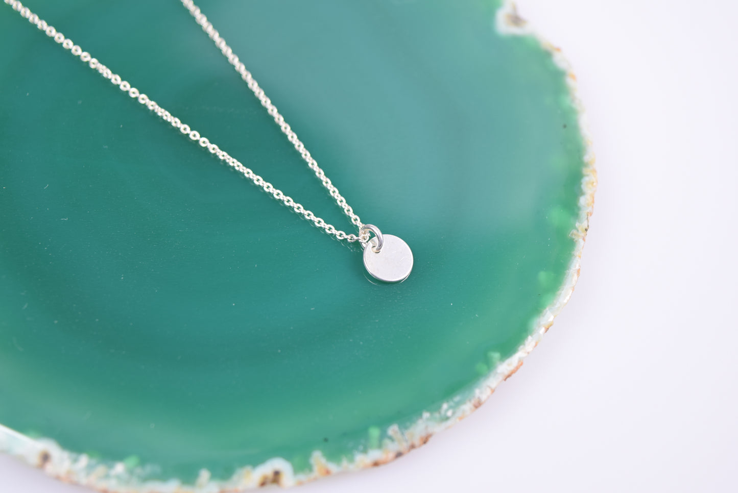 Kette echt Silber 925 mit Anhänger Plättchen, mini Plakette