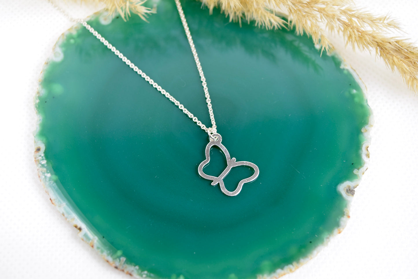 Kette echt Silber 925 Schmetterling, offener Schmetterling, Sommer, Auferstehung, Wandel, freie Seele