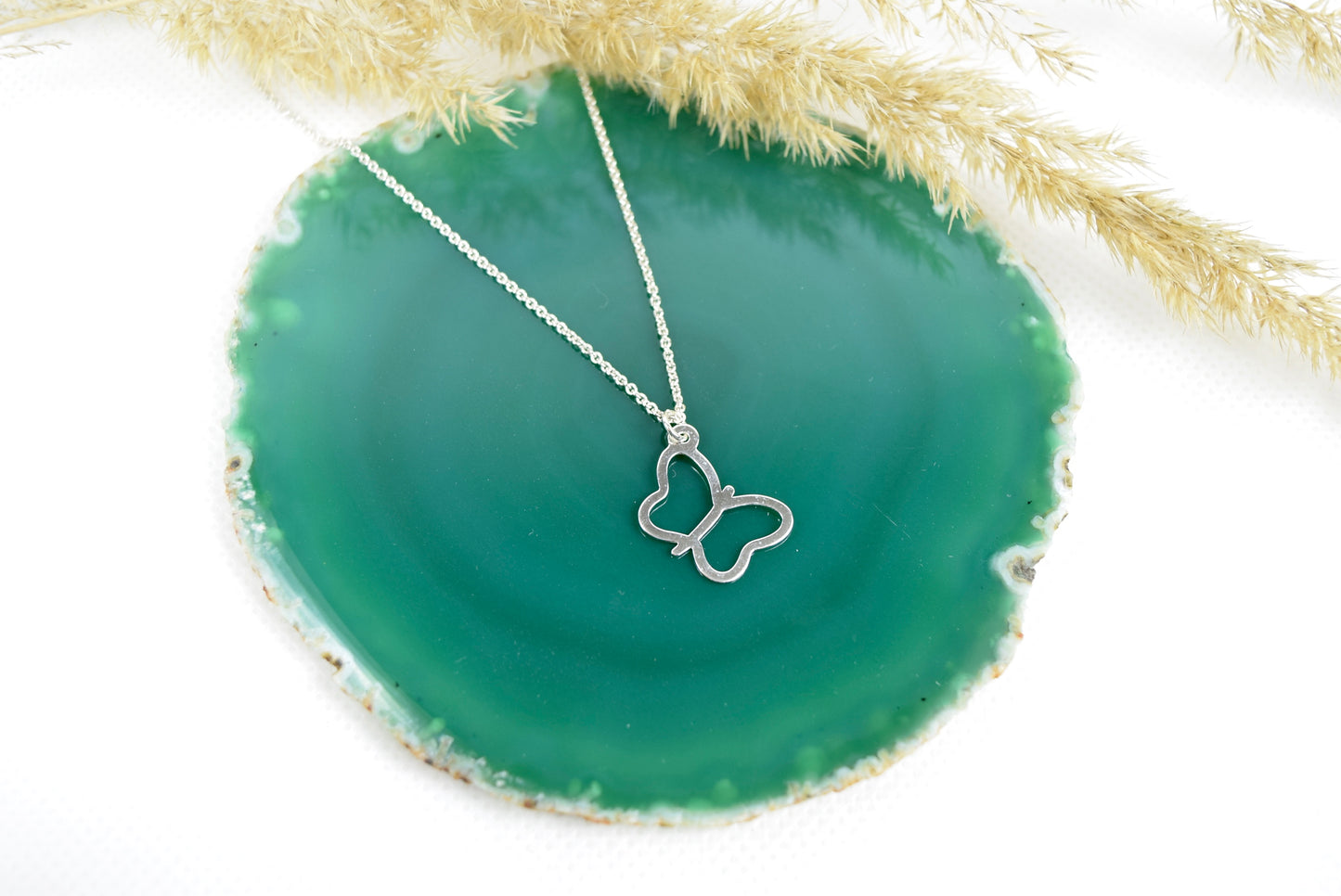 Kette echt Silber 925 Schmetterling, offener Schmetterling, Sommer, Auferstehung, Wandel, freie Seele