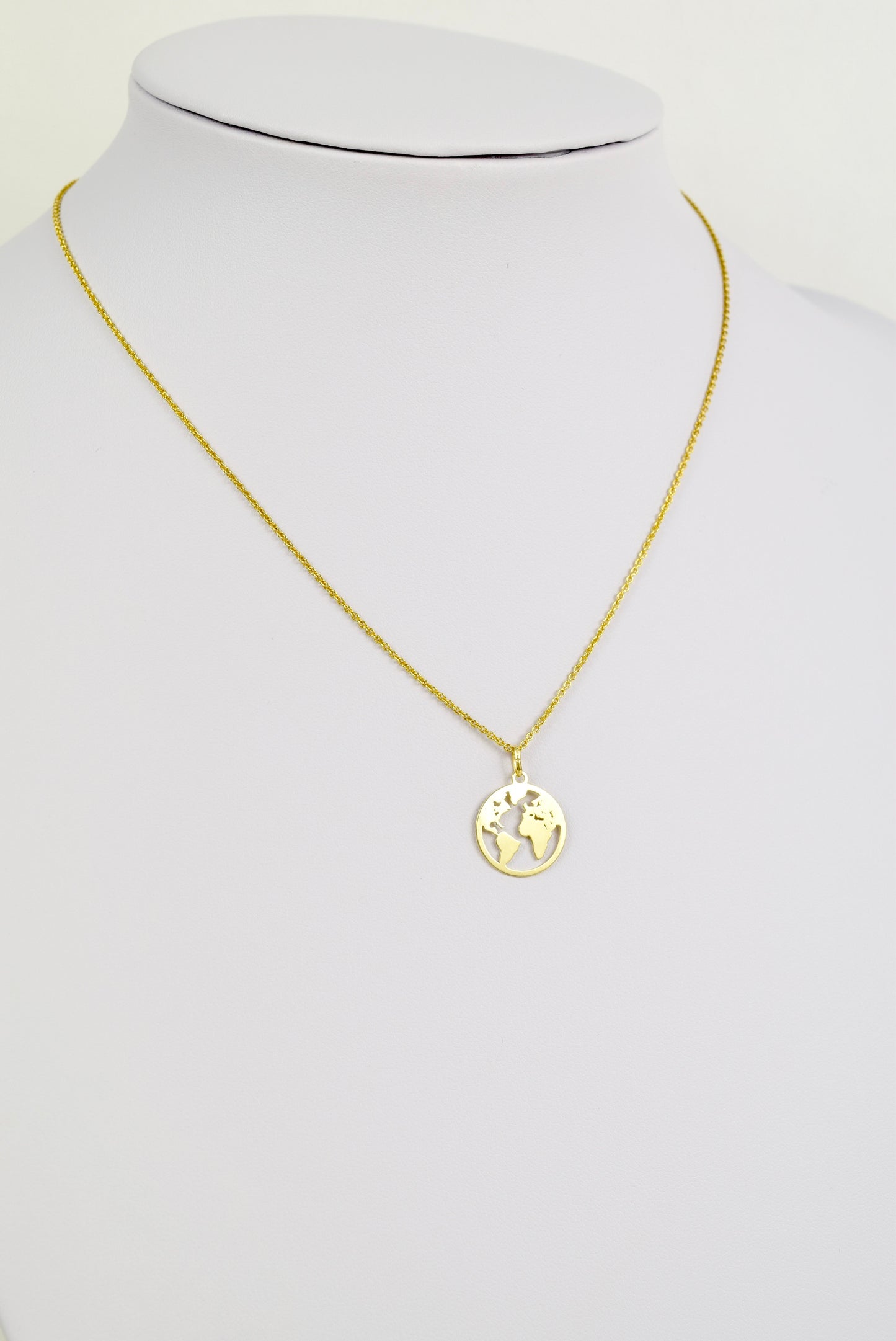 Kette Silber 925 vergoldet Weltkugel, Weltkarte, Erdenbürger,Reise