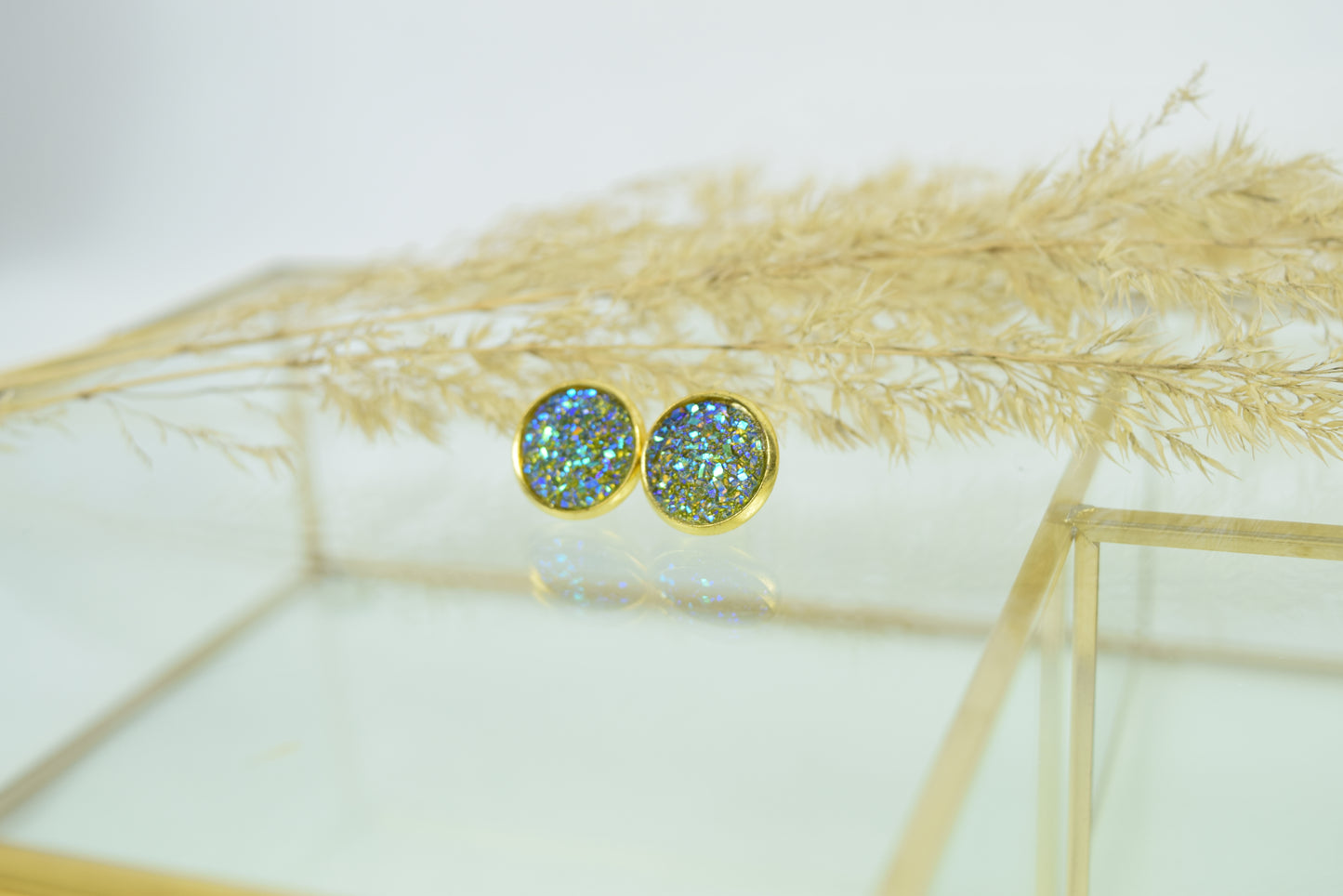Ohrstecker Gold Mineral Look changierend