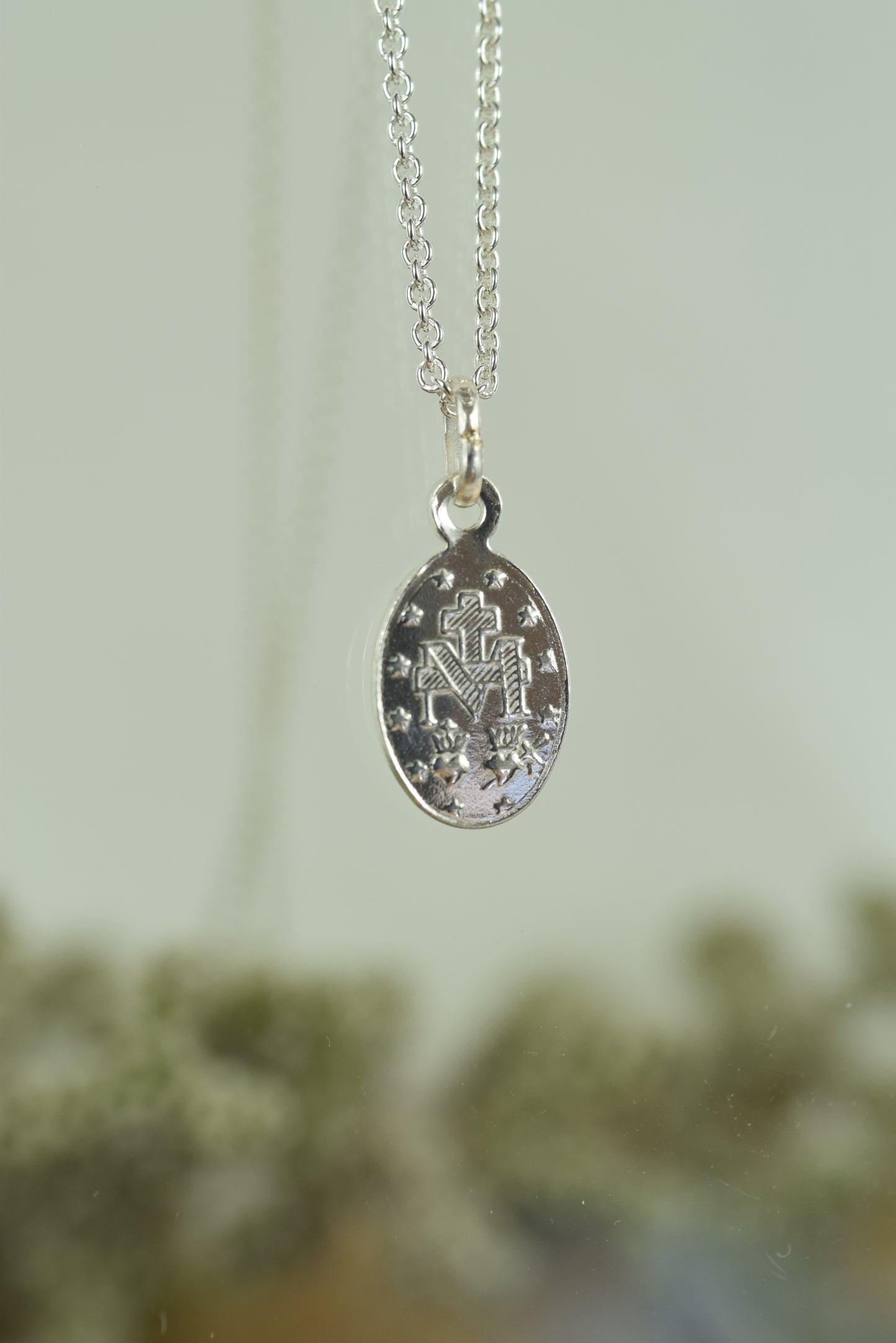 Kette Silber 925 Wundertätige Medaille, heilige Maria, Mantra, Medaillon, Talisman, Schutzpatron