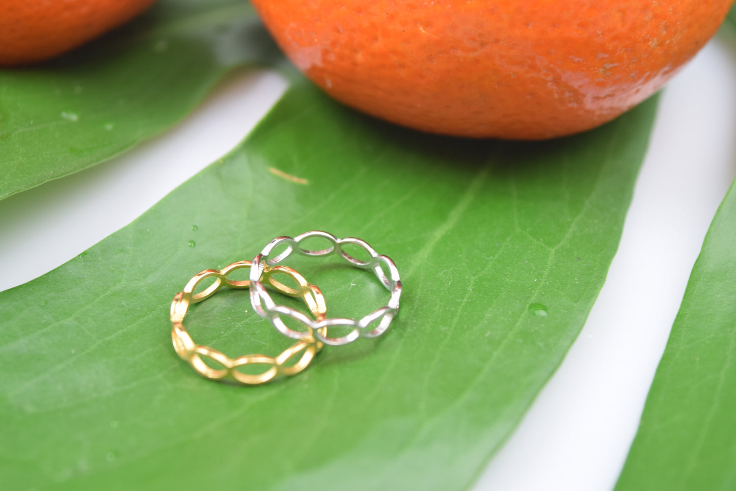 Edelstahl Stacking Ring mit Cutouts