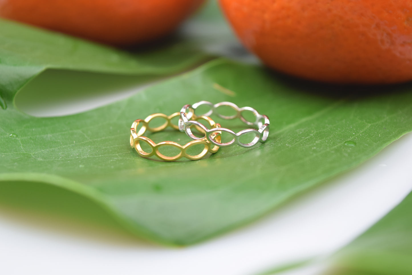 Edelstahl Stacking Ring mit Cutouts