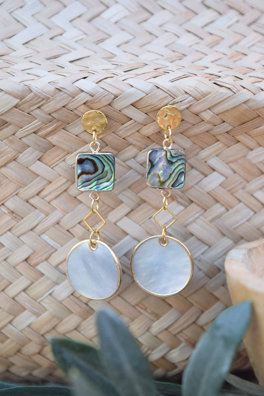 Ohrhänger Ibiza Gift Of the Sea - Perlmutt und Edelstahl vergoldet 24 Karat