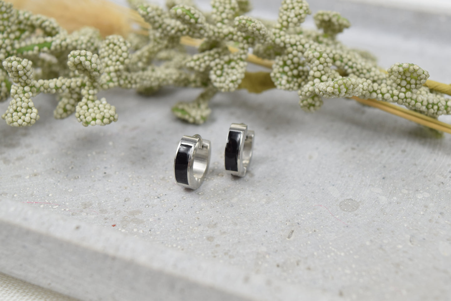 Klapp Creolen Silber / Black Emily