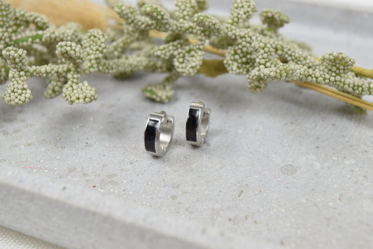 Klapp Creolen Silber / Black Emily