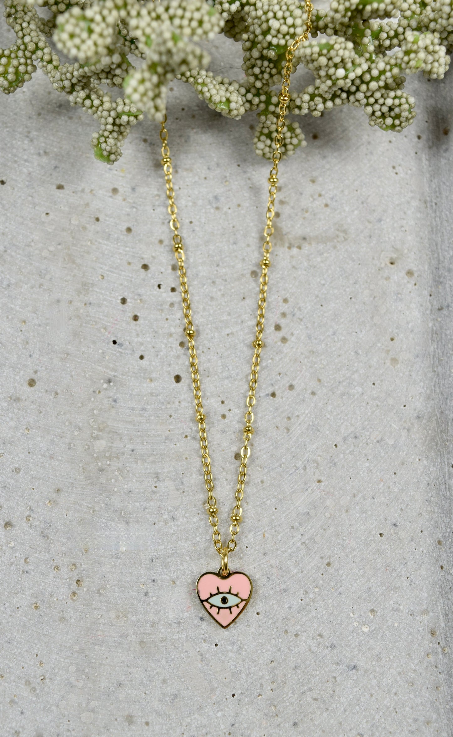 "Nazar Eye" Emaille Amulett Herz