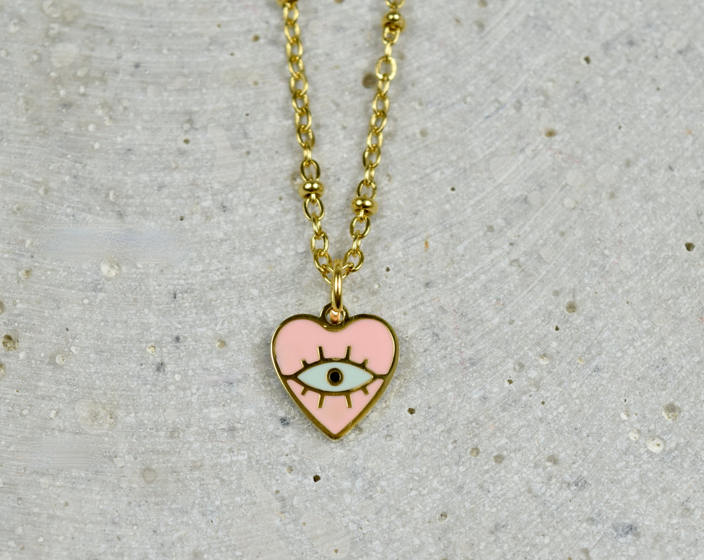 "Nazar Eye" Emaille Amulett Herz