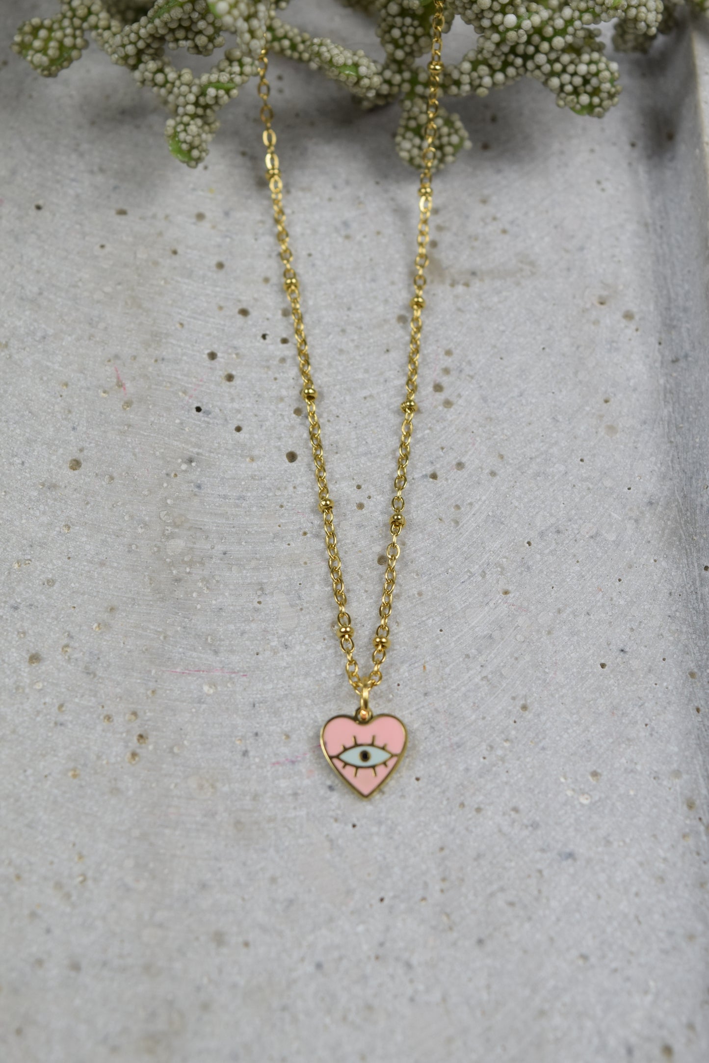 "Nazar Eye" Emaille Amulett Herz