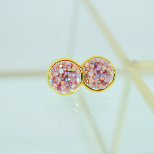 Ohrstecker Gold Mineral Optik Altrosa