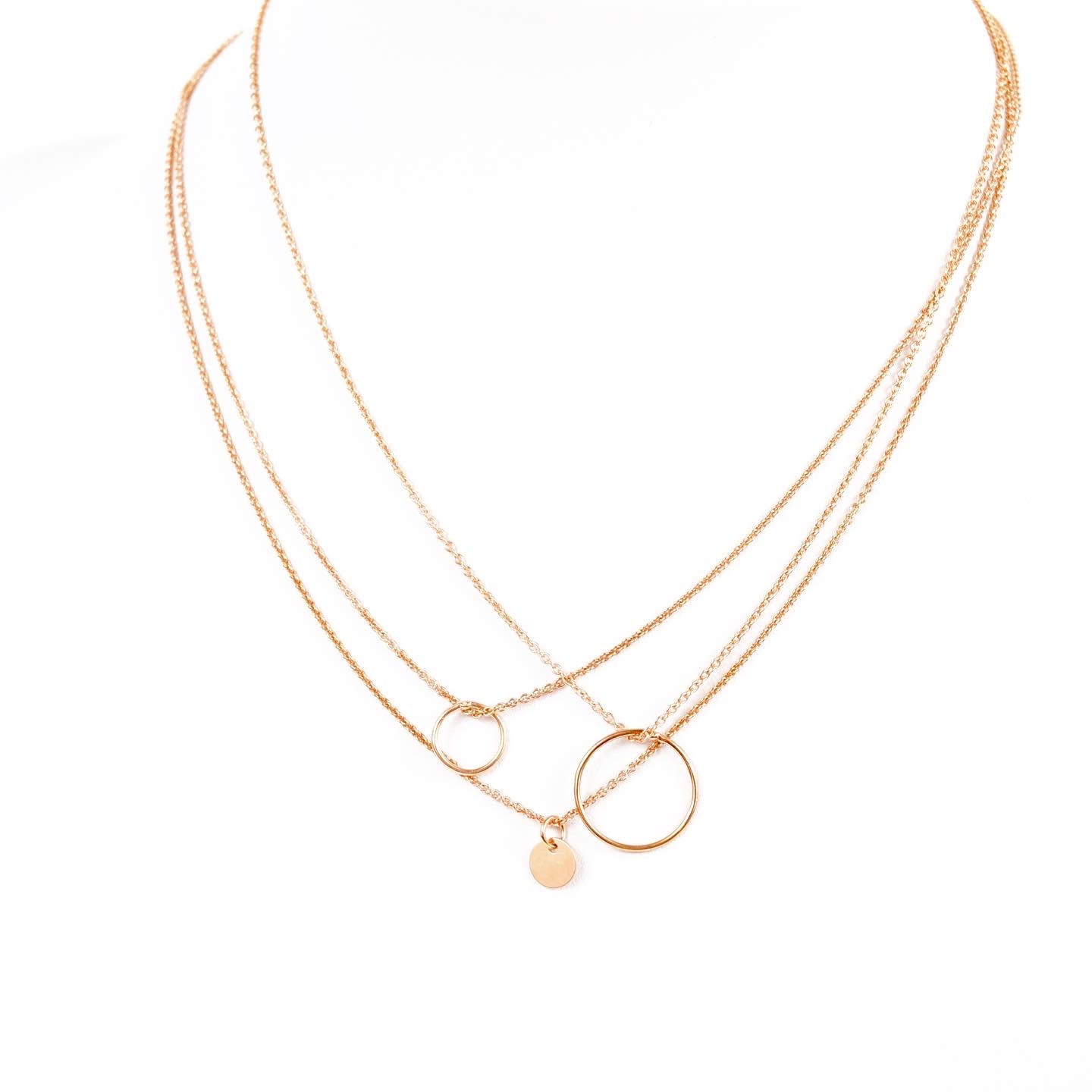 Kette Silber 925 rosévergoldet mit Anhänger Plättchen, mini Plakette