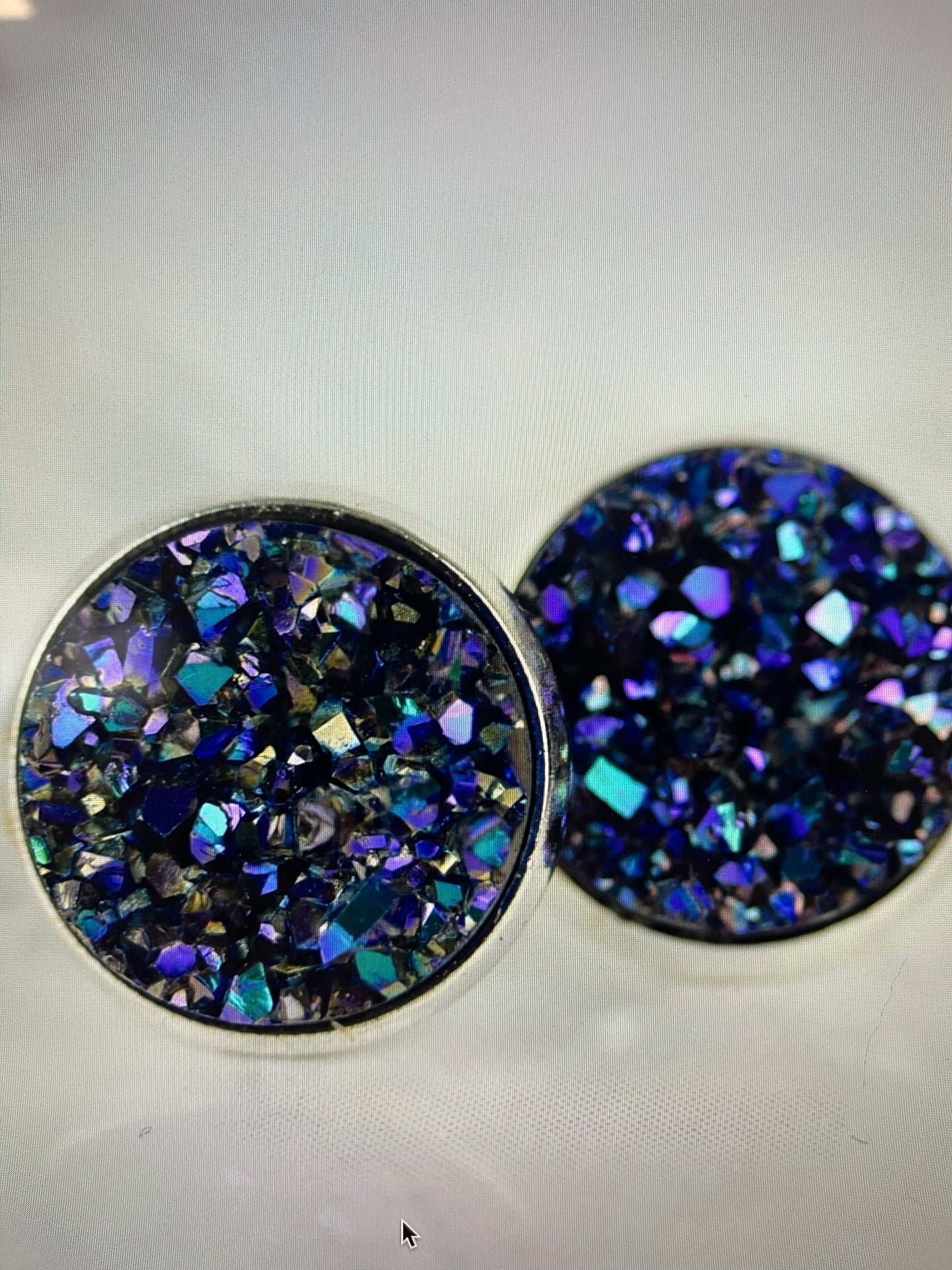 Ohrstecker Silber Drusen Look Blau/Lila